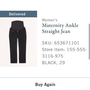 A&F Maternity Ankle Jean